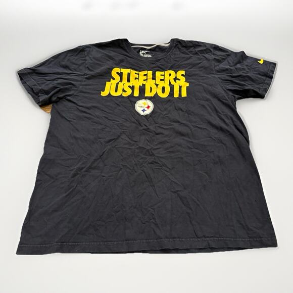 Nike Mens Black NFL Pittsburgh “Steelers Just Do It” T-shirt Size XXL - Picture 1 of 8